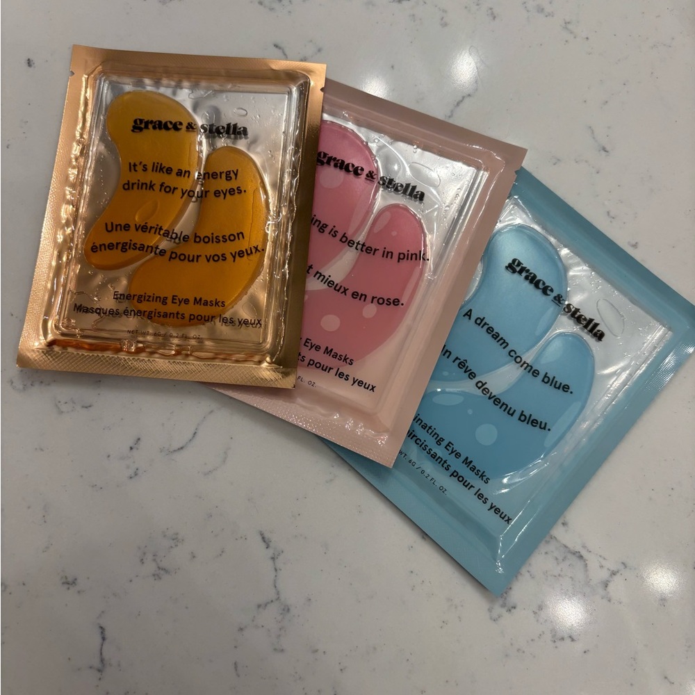 Grace & Stella Eye Masks in Gold, Pink, and Blue